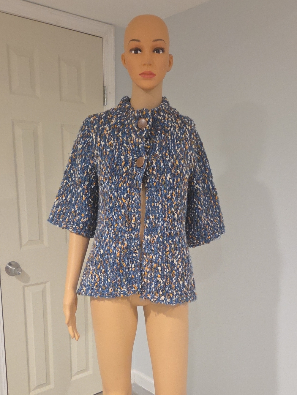 Liz Claiborne Blue Multitone Knit  Jacket